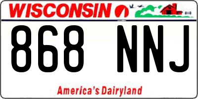 WI license plate 868NNJ