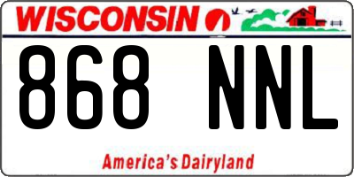 WI license plate 868NNL