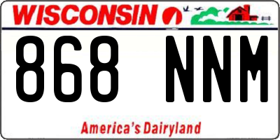 WI license plate 868NNM