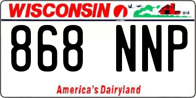 WI license plate 868NNP