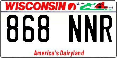 WI license plate 868NNR