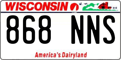WI license plate 868NNS
