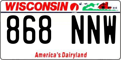WI license plate 868NNW
