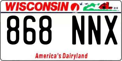 WI license plate 868NNX