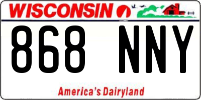 WI license plate 868NNY