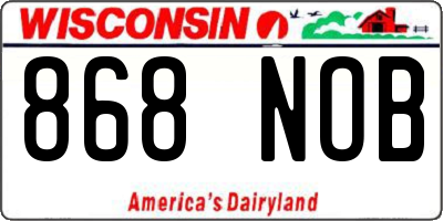 WI license plate 868NOB