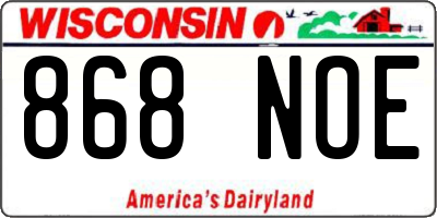 WI license plate 868NOE