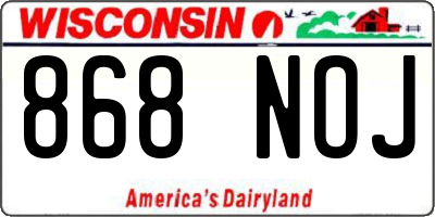 WI license plate 868NOJ