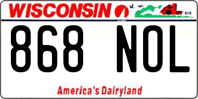 WI license plate 868NOL