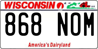 WI license plate 868NOM