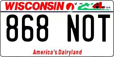 WI license plate 868NOT