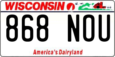 WI license plate 868NOU