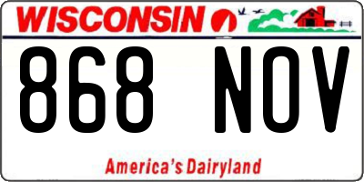 WI license plate 868NOV