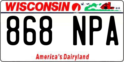 WI license plate 868NPA