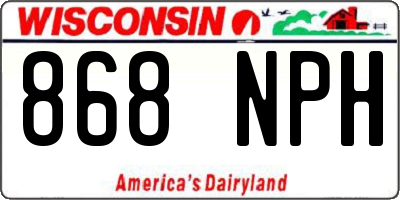 WI license plate 868NPH