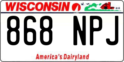 WI license plate 868NPJ
