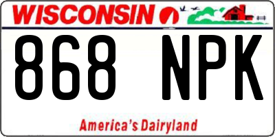 WI license plate 868NPK