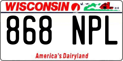 WI license plate 868NPL