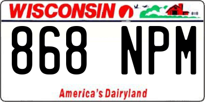 WI license plate 868NPM