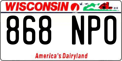 WI license plate 868NPO