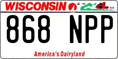 WI license plate 868NPP