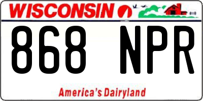 WI license plate 868NPR