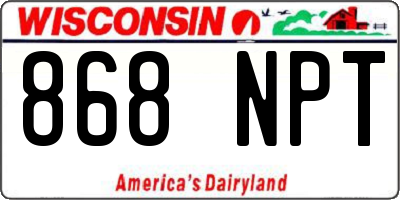 WI license plate 868NPT