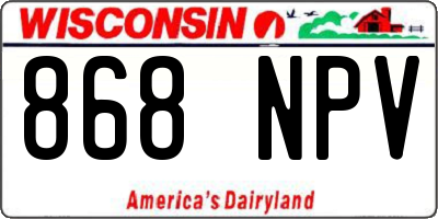 WI license plate 868NPV