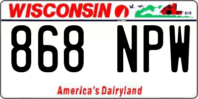 WI license plate 868NPW