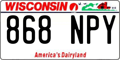 WI license plate 868NPY