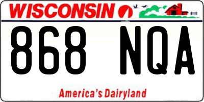 WI license plate 868NQA