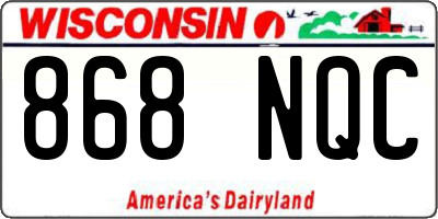 WI license plate 868NQC