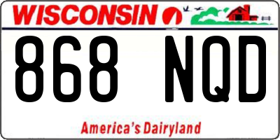 WI license plate 868NQD