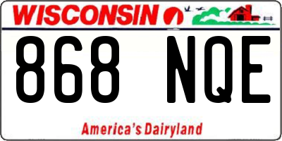 WI license plate 868NQE