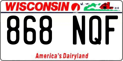 WI license plate 868NQF