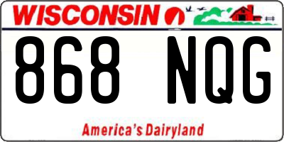 WI license plate 868NQG