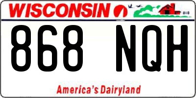 WI license plate 868NQH