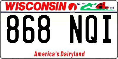 WI license plate 868NQI