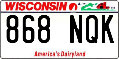WI license plate 868NQK