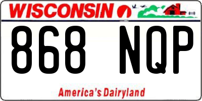 WI license plate 868NQP