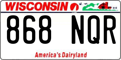 WI license plate 868NQR