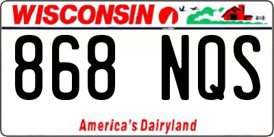 WI license plate 868NQS