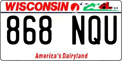 WI license plate 868NQU
