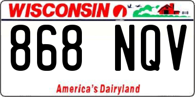 WI license plate 868NQV