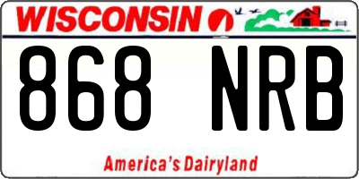 WI license plate 868NRB