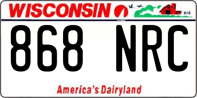 WI license plate 868NRC
