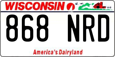 WI license plate 868NRD