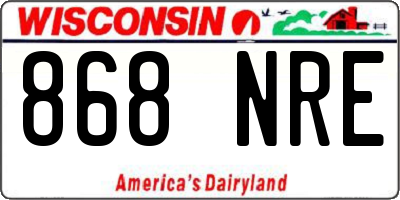 WI license plate 868NRE
