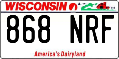 WI license plate 868NRF