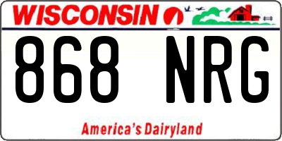 WI license plate 868NRG
